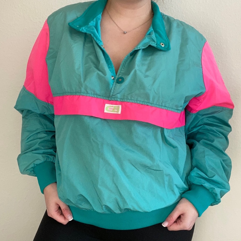 Vintage 80s Neon Windbreaker Jacket
